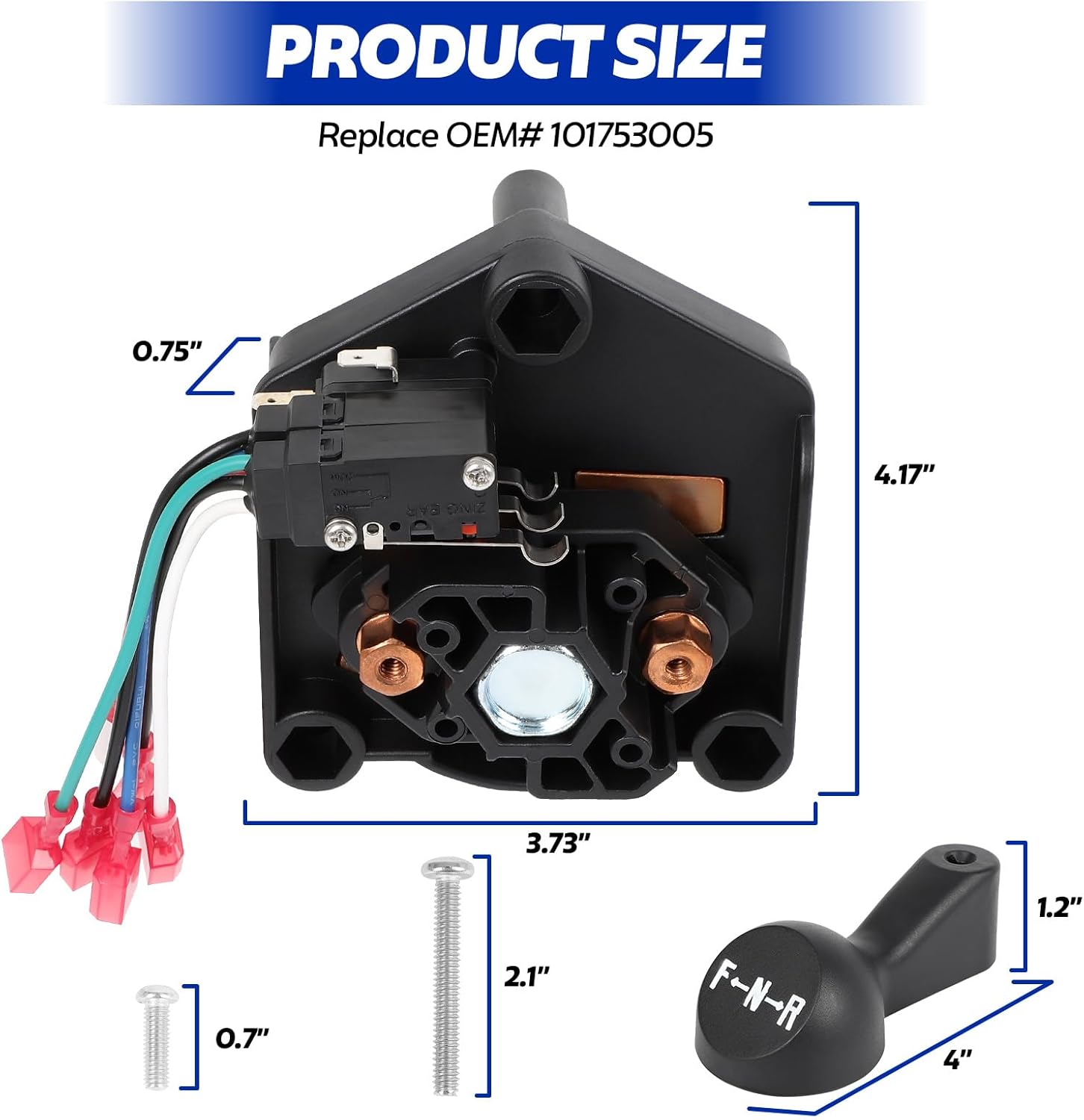 Golf Cart Forward and Reverse Switch Assembly, Compatible with 48V Club Car 1996-UP DS and 2018-UP Tempo, Replaces OEM# 101753005 1017530-05 1012987 101979101