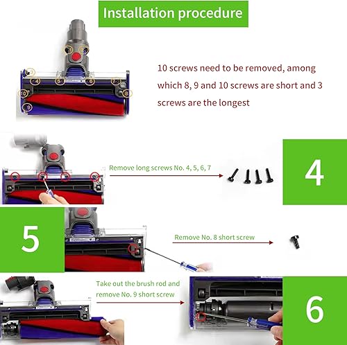 Miniatura 6 de Manguera de conducto inferior de repuesto compatible con Dyson V6 V7 V8 V10 V11 Aspiradora Soft Roller, Soft Roller Blue Hose