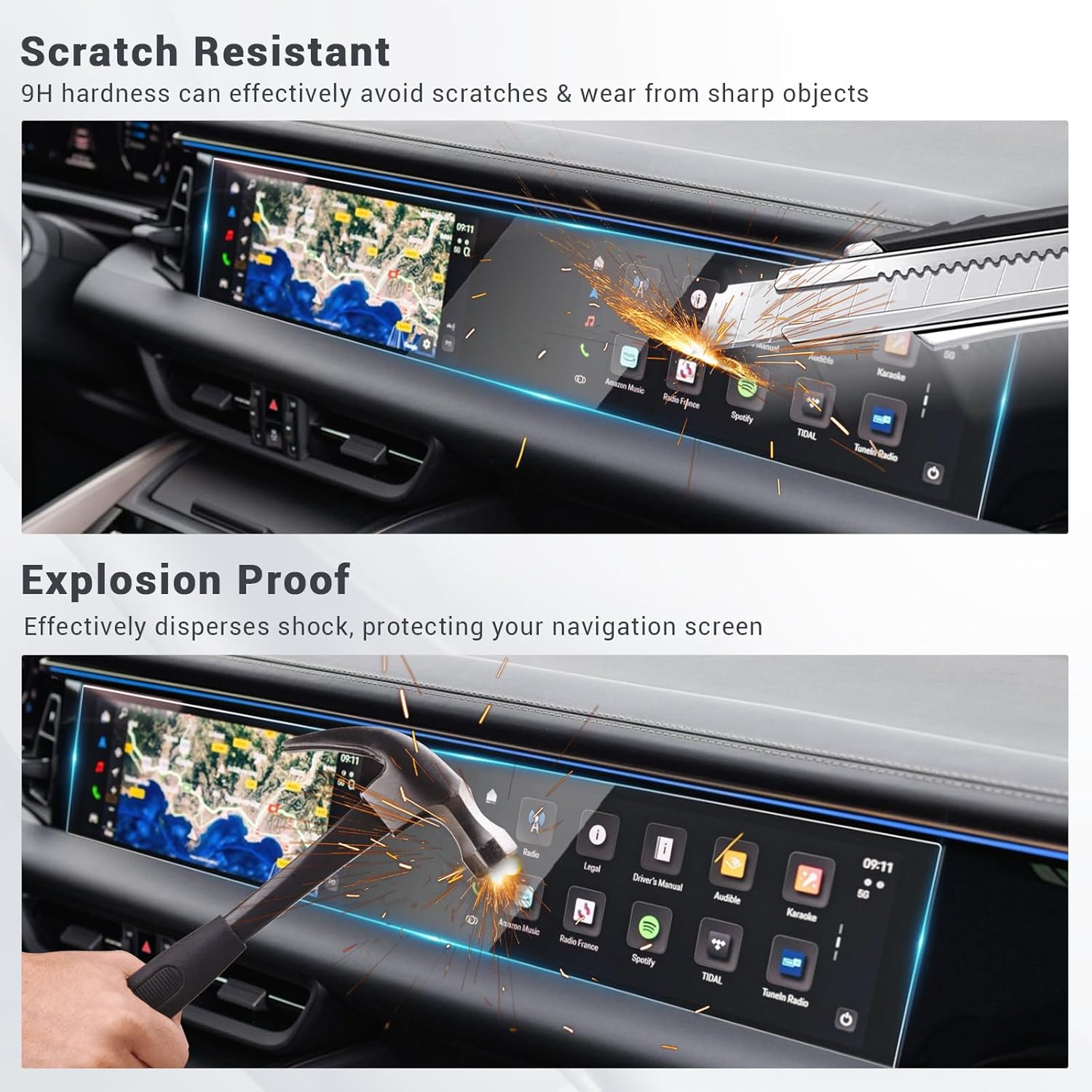 (2Pack) Tempered Glass 2025 Porsche Macan EV Screen Protector for Porsche Macan EV (Macan 4/Turbo) 12.6'' Instrument Cluster & 10.9'' Infotainment Screen Saver for Porsche Macan 2026 Accessories