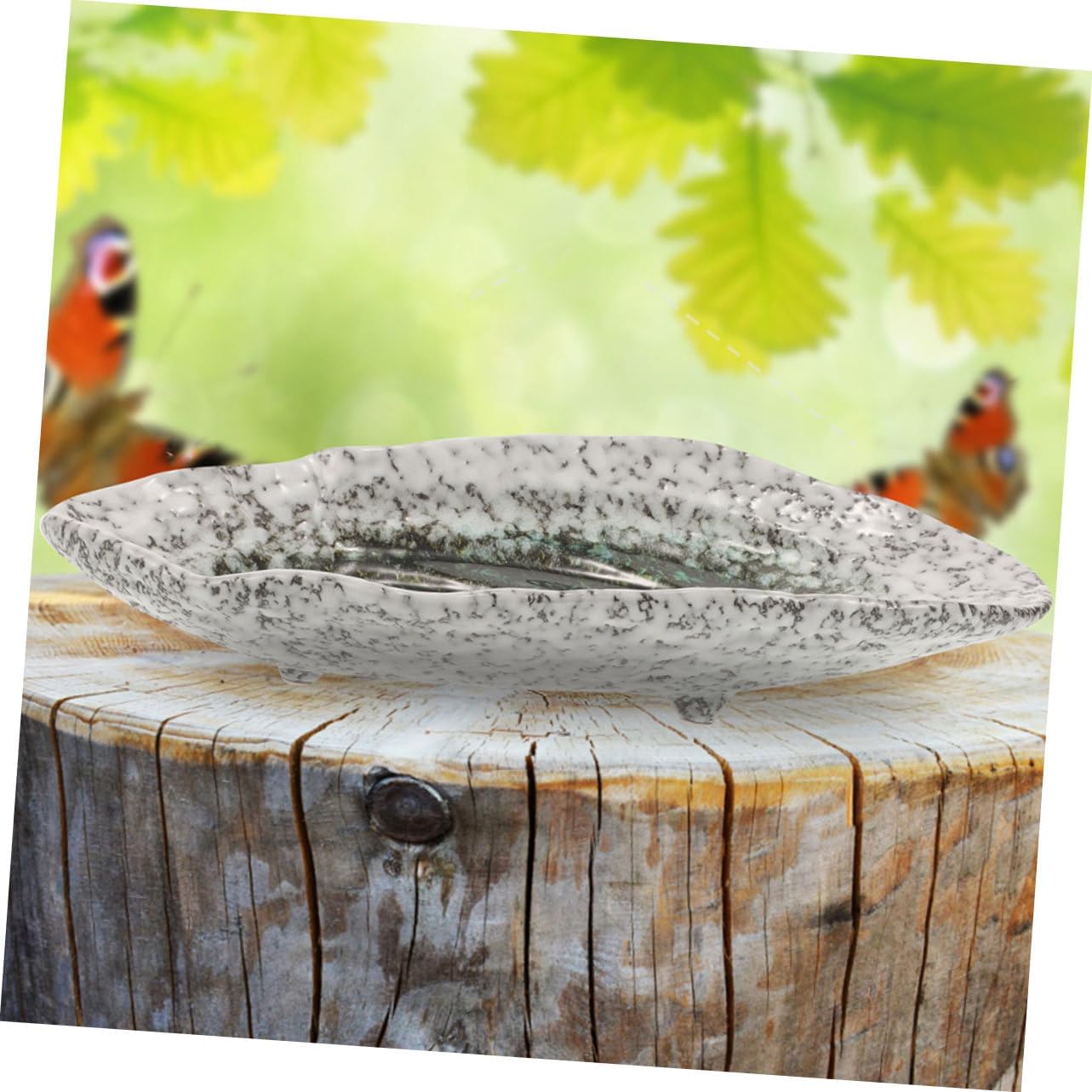 BESPORTBLE Ceramic Butterfly Feeder Tray Unique Shape Outdoor Feeding Dish for Garden Decor Sturdy and Natural Water Puddle for Butterflies