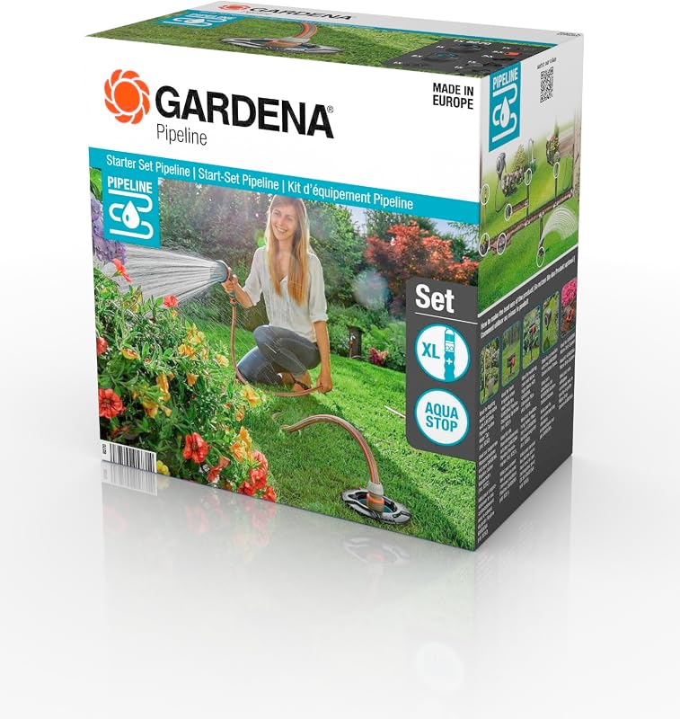 Sprinkler System Pipeline Starter Set: Complete Set for Entertaining The Pipeline System, Water Removal Around The Home and Garden, Underground Mounting (08270-20) – Assorted Colors