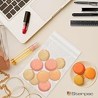 Vista 5 de Bolsas de polietileno con cremallera, 5 x 7 pulgadas, 200 unidades, bolsas de plástico pequeñas resellables transparentes, bolsa con cierre