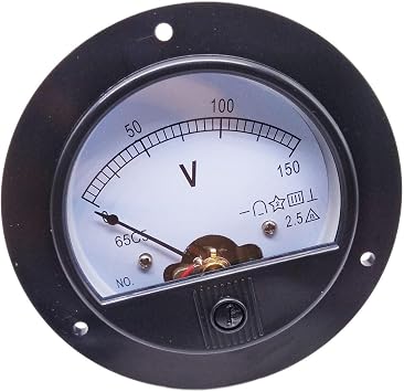 DC 0-150V Round Analog Volt Pointer Needle Panel Meter Voltmeter
