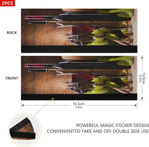 Miniatura 10 de Juego de 2 fundas de madera para manija de puerta de refrigerador con hojas de arce otoñal, decoración para nevera, horno, lavavajillas