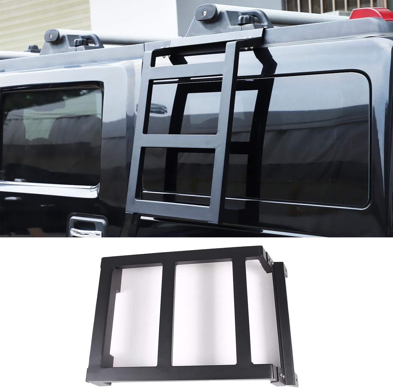 Rear Window Side Ladder, Roof Rack Ladder Compatible with Hummer H2 2003-2009 Luggage Carriers Exterior Accessories