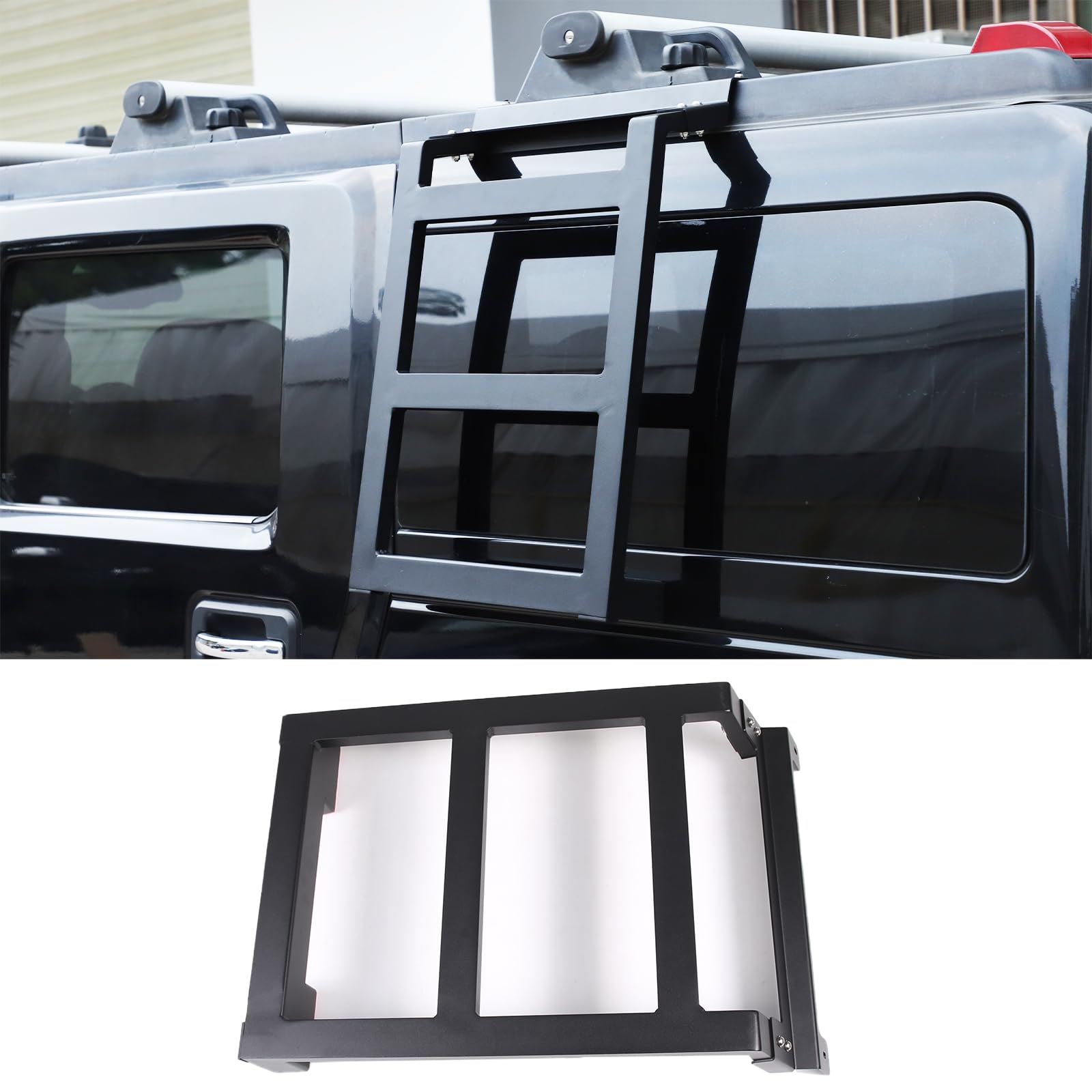 Portaoggetti Per Lunotto Posteriore Hummer H2 2003-2009 - Lega Alluminio, Nero - Foto 6