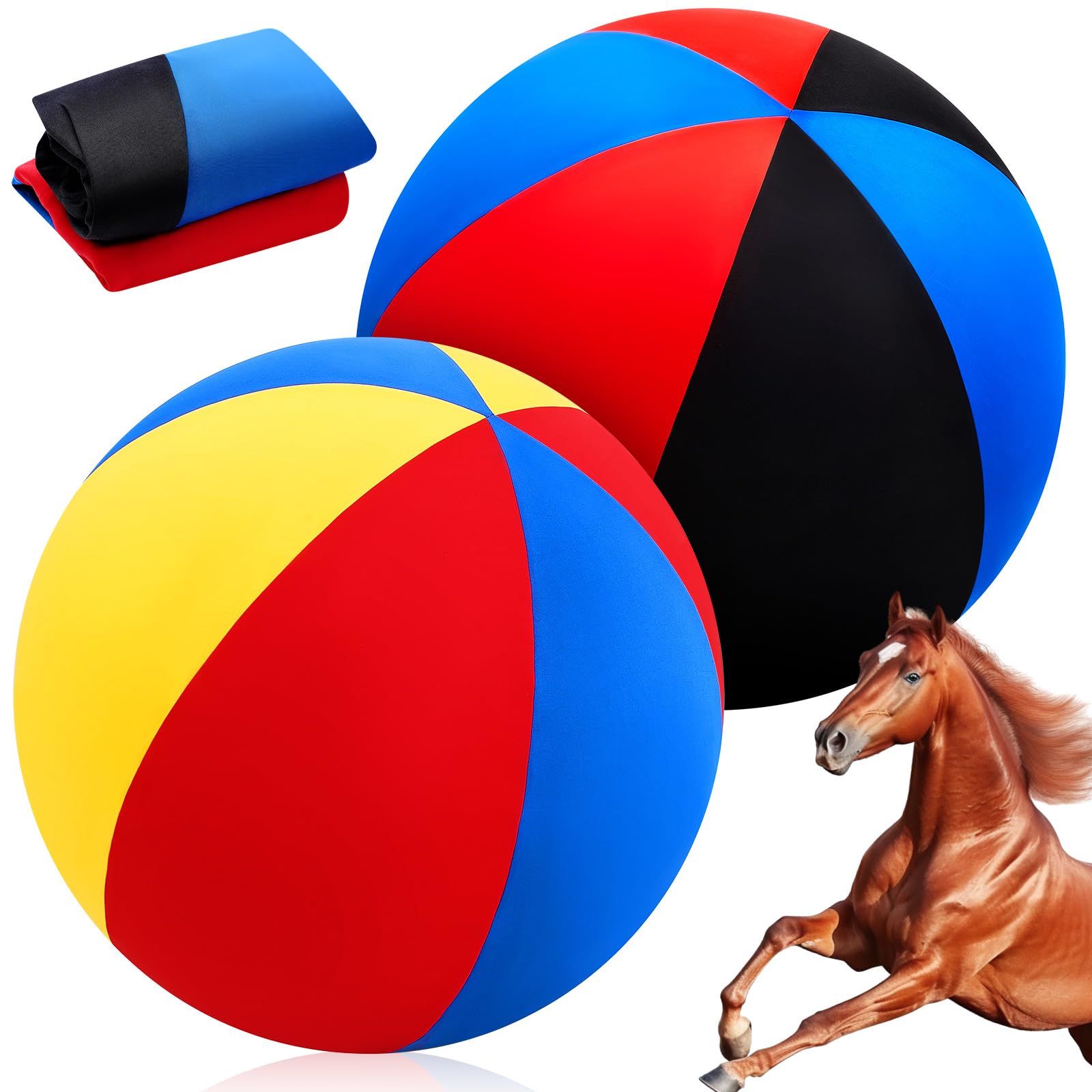 VercanMonth 2 Pcs 40 Inch Horse Ball Covers Please Watch VCR for How to Inflation Mega Herding Play Covers for Horse Herding Ball(Cute Style)