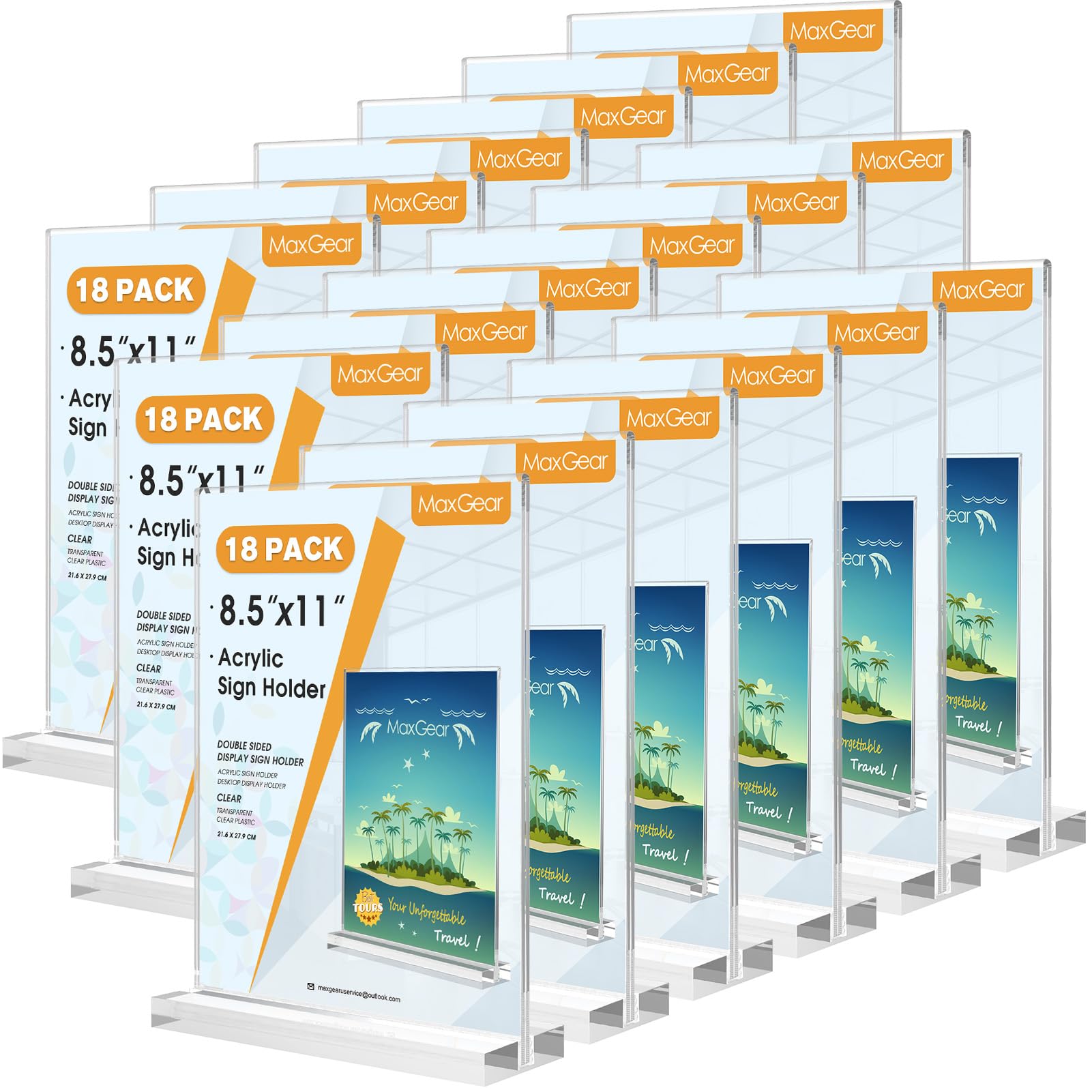 Amazon.com: MaxGear Acrylic Sign Holder 8.5 X 11 Inches 18 Pack