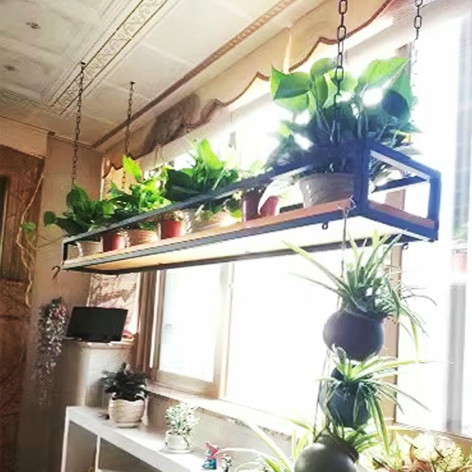 Support de pot de fleur suspendu pour créer un jardin urbain au salon