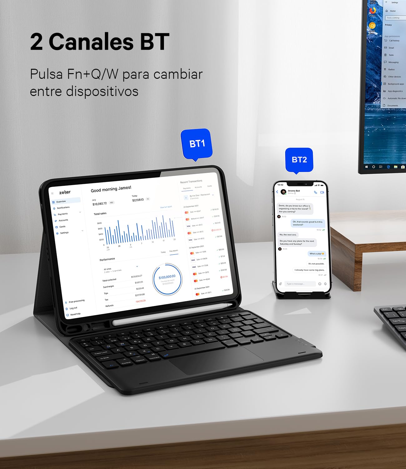 Earto Funda con Teclado para iPad Air 11 Pulgadas (M4 2026 / M3 2025 / M2 2024) y iPad Air 10,9 Pulgadas (4.ª a 5.ª Generación), Teclado QWERTY Español con Ñ, Teclado Magnético Bluetooth, Negro
