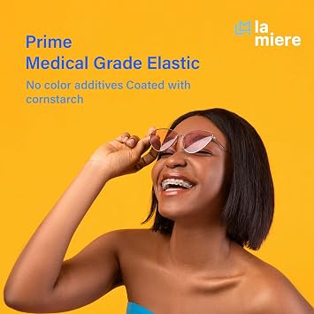 LA MIERE 400 pack Orthodontic Elastics Dental Rubber Bands Intraoral Elastic Bands (Heavy, 6.5 Oz, 1/4'' (6.4mm))