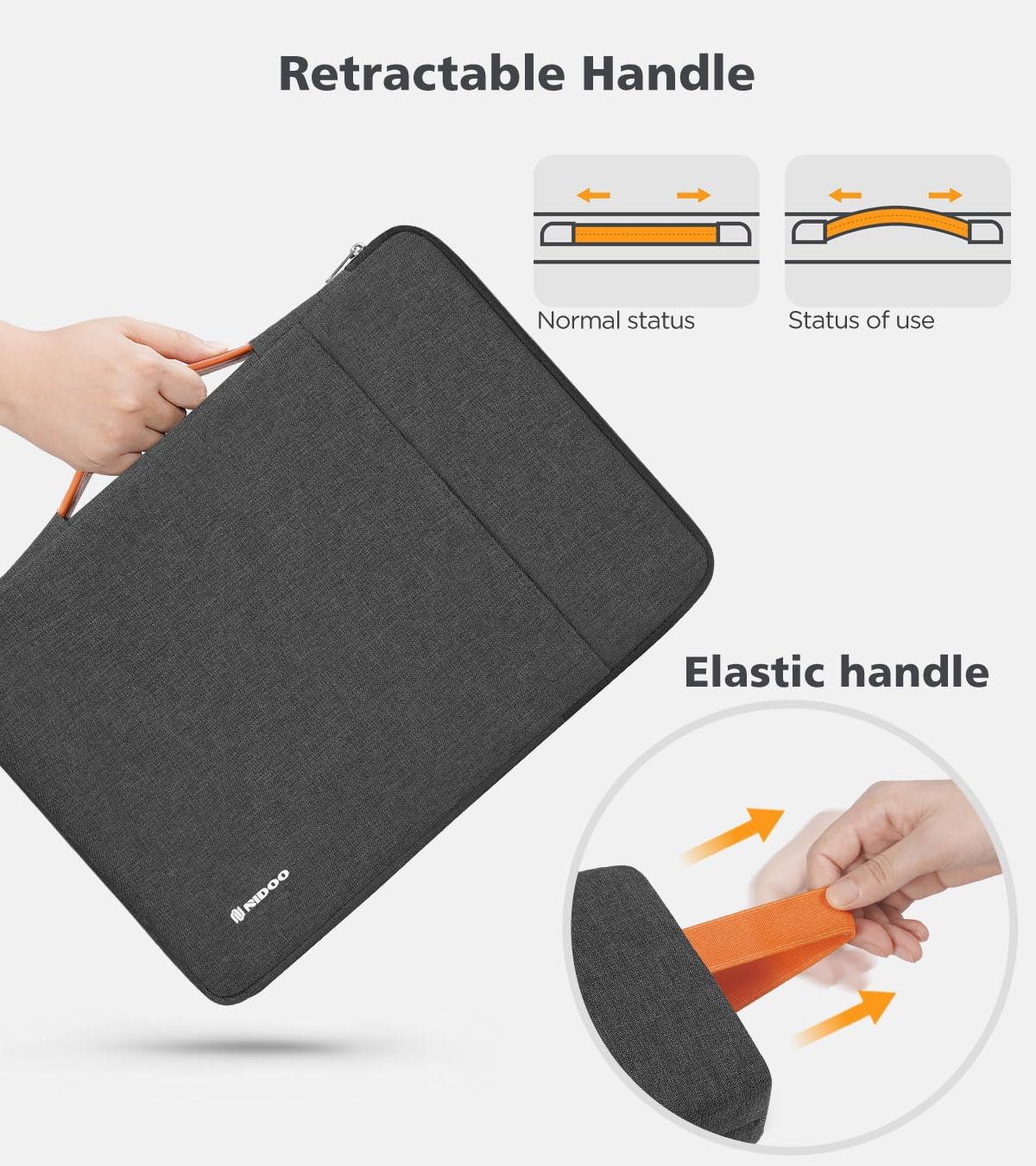 NIDOO 15.6 inch Laptop Sleeve Case Computer Bag for 15.6" Lenovo Legion 5 / IdeaPad Gaming 3i / ThinkPad L15 T15 E15 / 16" Legion 7i 9i / Legion 5 Pro/ThinkPad E16 16p /Yoga 7i / Galaxy Book3 HP Dell - Image 2