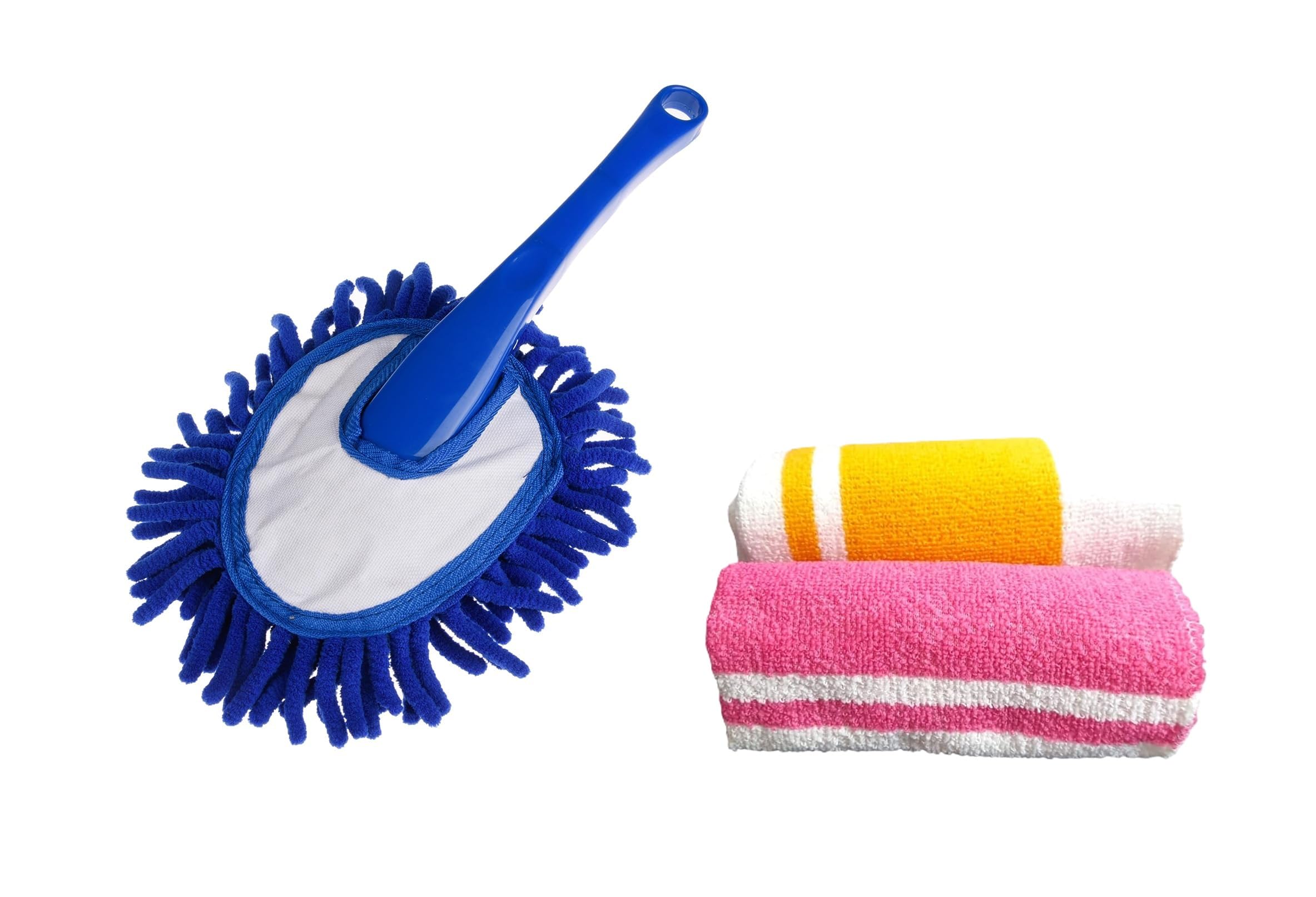 Super Soft Microfiber Car Dash Duster Brush and 2 pc Small Hand Towel for Car Cleaning Home Kitchen Computer Cleaning Brush Dusting Tool-image-31