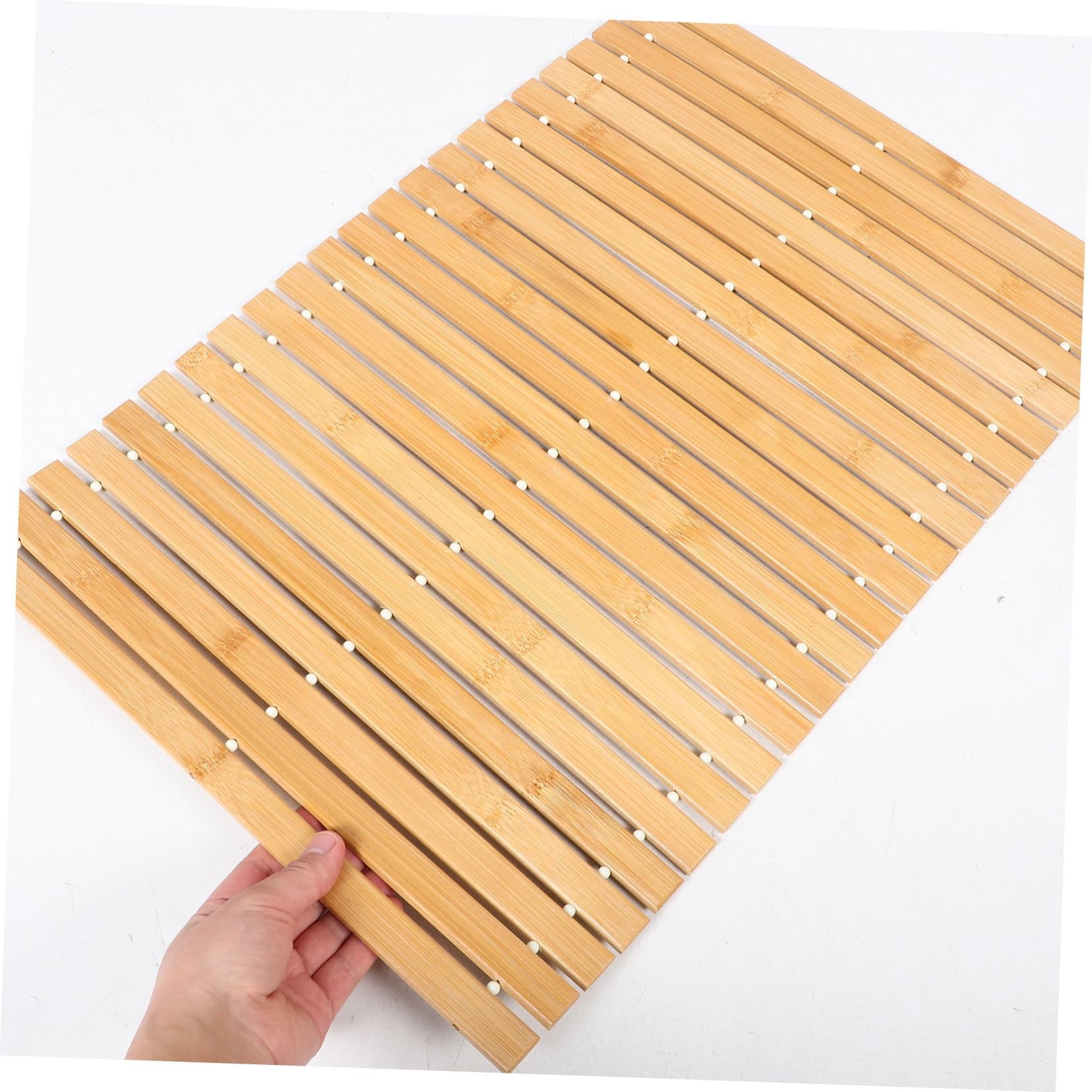 FOMIYES Alfombrilla de Ducha de Bambú Plegable Antideslizante para Hogar y Sauna, Fácil de Limpiar, Accesorio de Baño Elegante