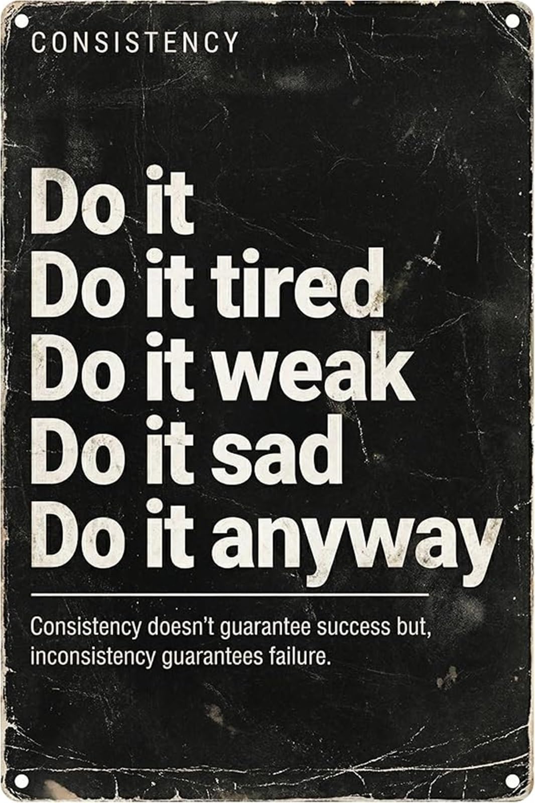AUOQKQUT Vintage Do It Anyway Gym Sign Motivational Metal Wall-Art Inspirational Quote Decor for Home Office Workout Room 8 X 12 inch