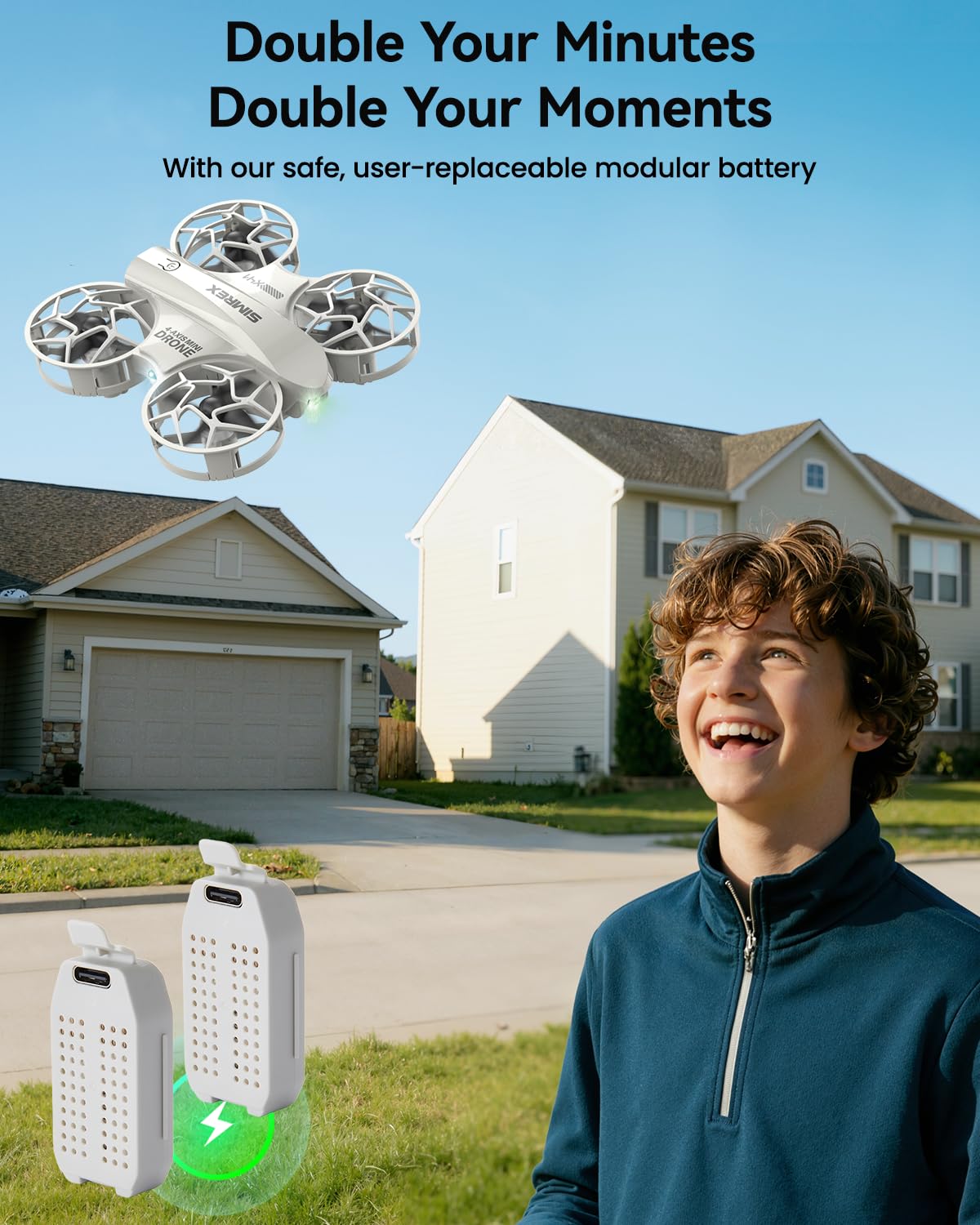 SIMREX Mini drone per bambini con flip a 360° e luci a LED, quadricottero RC, mantenimento dell'altitudine, avvio / atterraggio con un tasto, modalità headless, regalo giocattolo per principianti dai