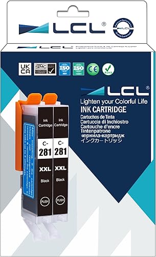LCL CLI-281 XXL Cartucho de tinta negro de repuesto para Canon 281 XXL CLI-281XXL para PIXMA TR7500 TS6320 TR7520 TS6100 TS6120 TS8120 TS8222 TS8320