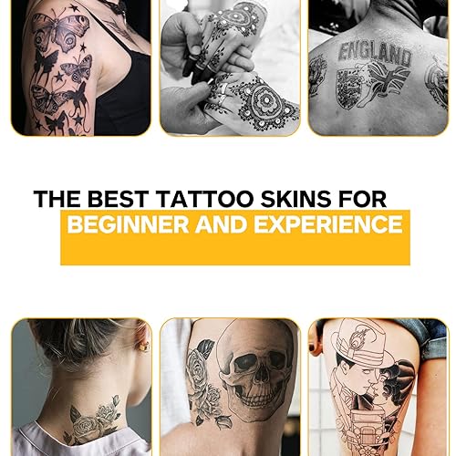 Miniatura 8 de Kit de 12 piezas de piel falsa de tatuaje, 0.118 in, 12 x 8 pulgadas de grosor, tatuaje de carne para tatuajes, piel de práctica de tatuajes en