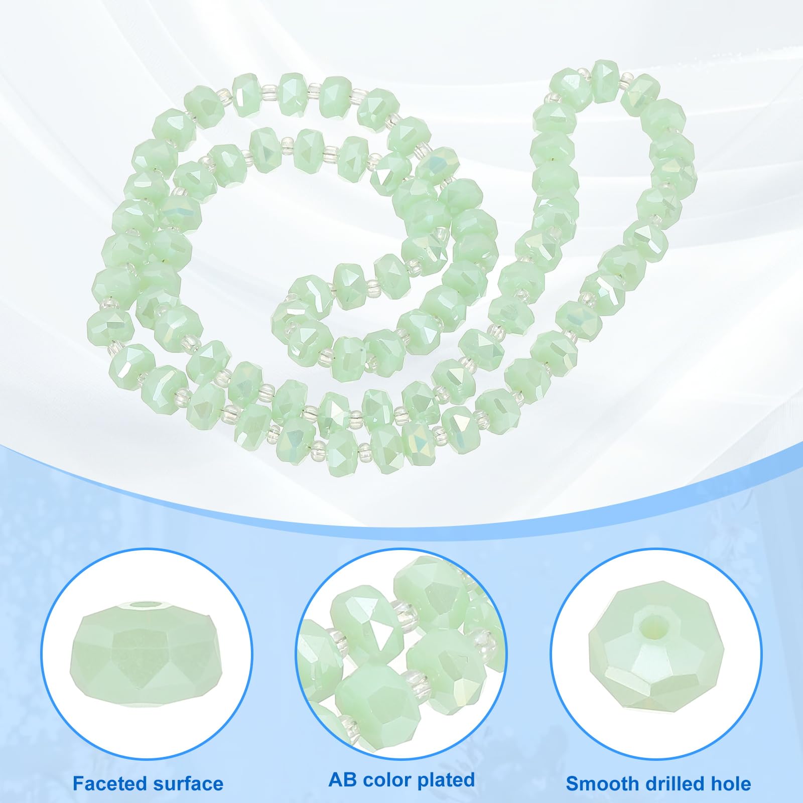 PATIKIL 75 Pcs 8mm OD 5mm Thick Crystal Glass Beads - Image 3