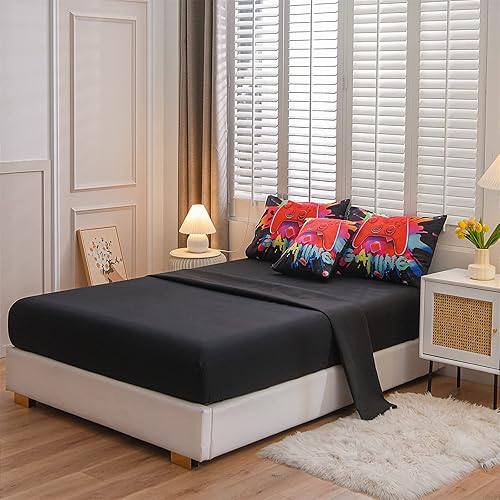 Miniatura 3 de Aimuan - Juego de ropa de cama para jugadores, conjuntos de edredón 3D con mando de juego para niños, botones de acción, controlador de juego