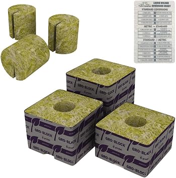 Grodan Rockwool Gro Blocks 4x4x4 with holes