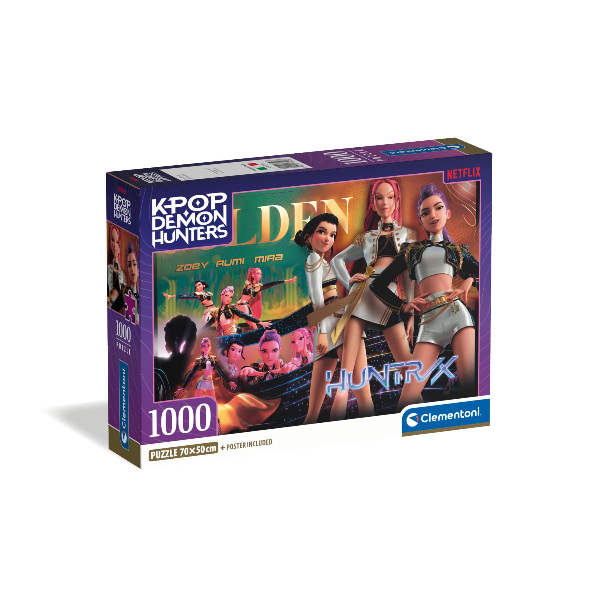 Clementoni KPOP Demon Hunters 1000 Piece Puzzle 3 for Teens and Young Adults Age 14+, Made in Italy, Screen Free Activity That Develops Focus, Problem Solving and Patience, Includes Poster