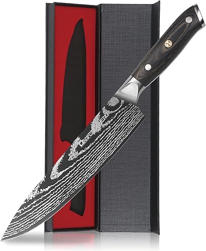 QIANFENGSHENG Cuchillo de chef profesional de 8 pulgadas, 5Cr15MoV, cuchillo de chef de acero de alto carbono, uso para cuchillos de chef de carne,