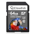 Cloudisk 64GB SD Card SDXC UHS-I Memory Card C10, U3, V30, 4K UHD, SD Card (64 GB) gallery image