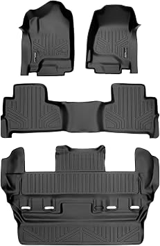 MAXLINER Custom Fit Floor Mats 3 Row Liner Set for 2015-2020 Chevrolet Tahoe