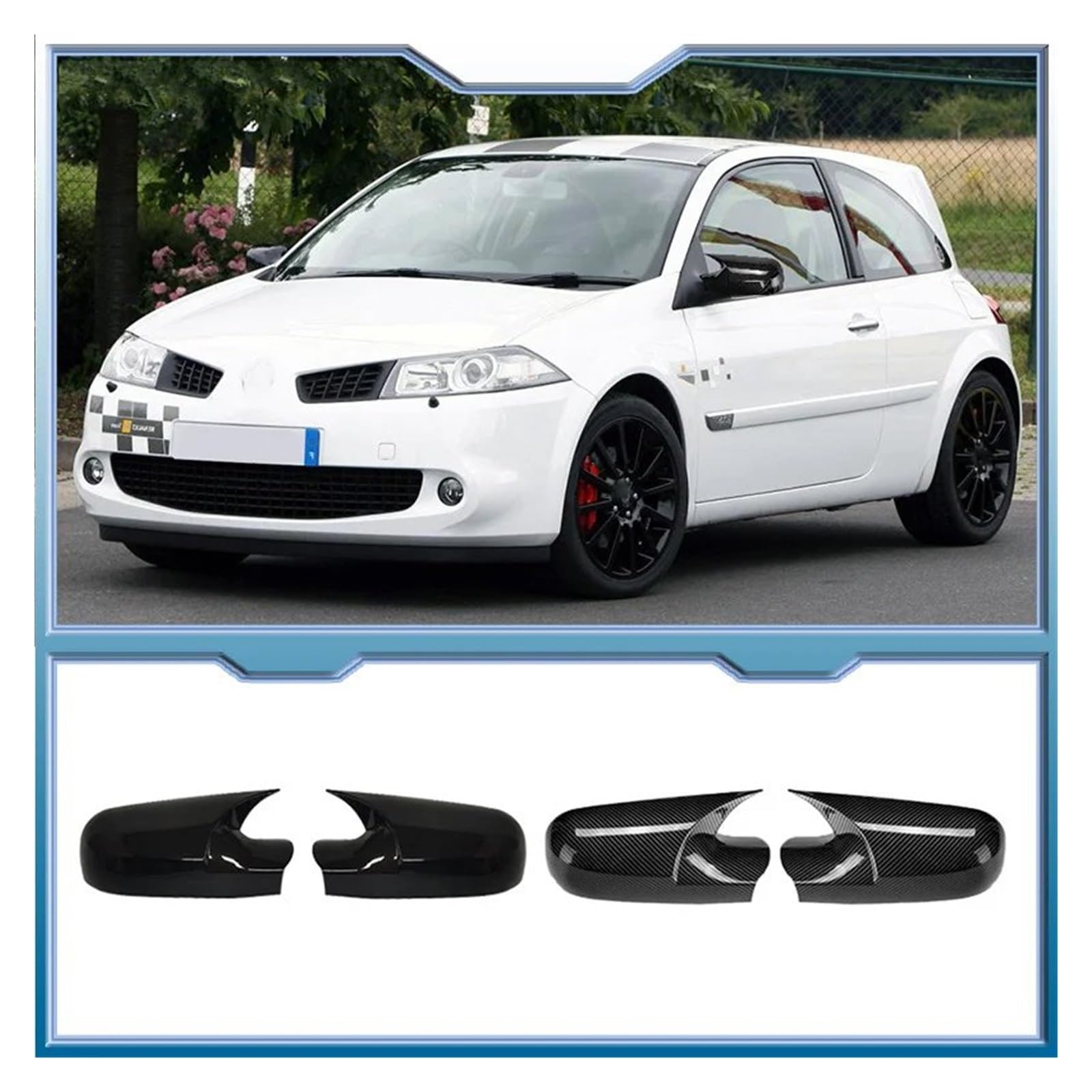 akcesoria samochodowe Do Megane 2 Do MK2 2002 2003 2004 2005 2006 2007 2008 2009 Para Osłona lusterka bocznego samochodu Osłona lusterka Osłona lusterka(Carbon fiber pattern)