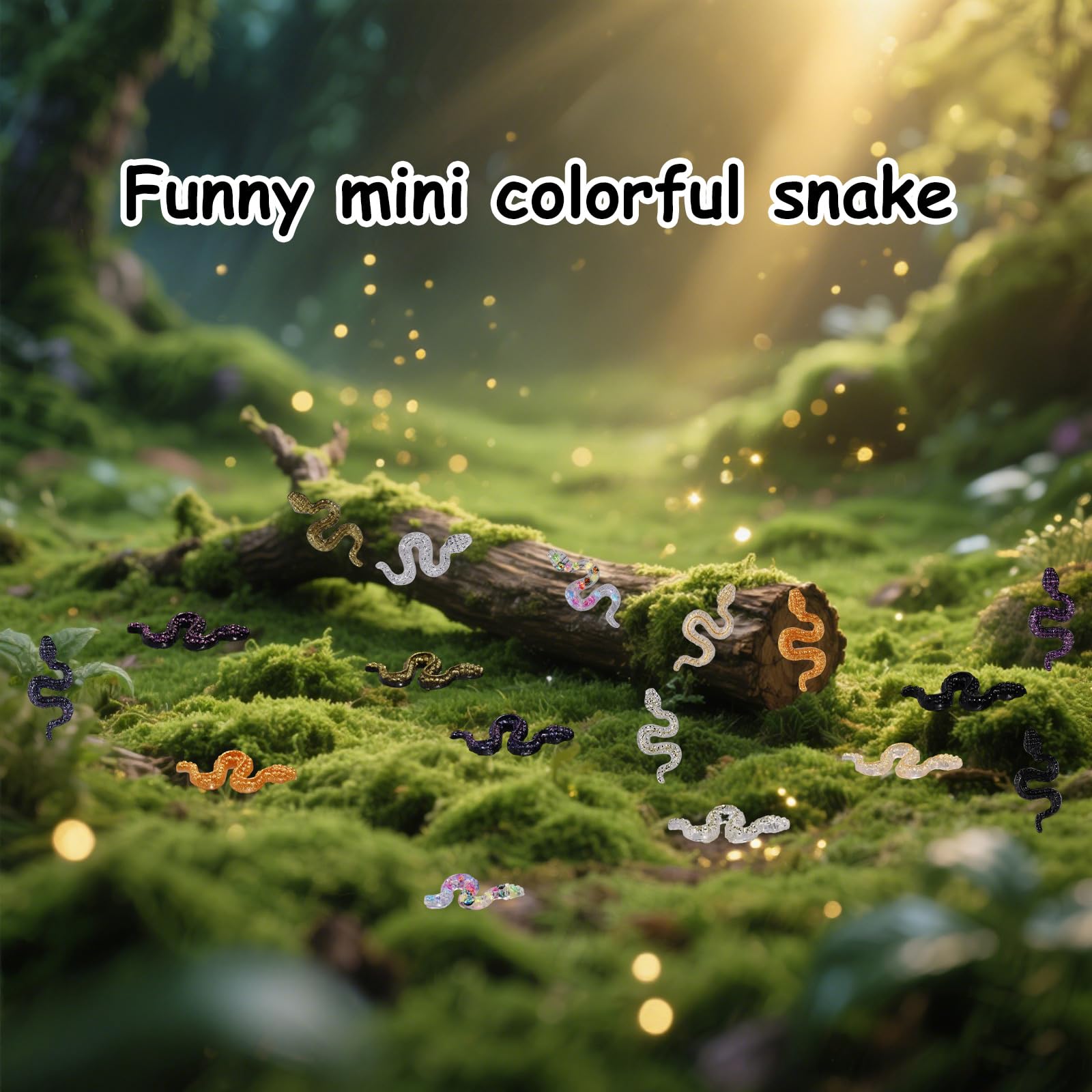 120pz Mini Serpenti in Resina, 9 Colori Piccoli Animali Miniatura