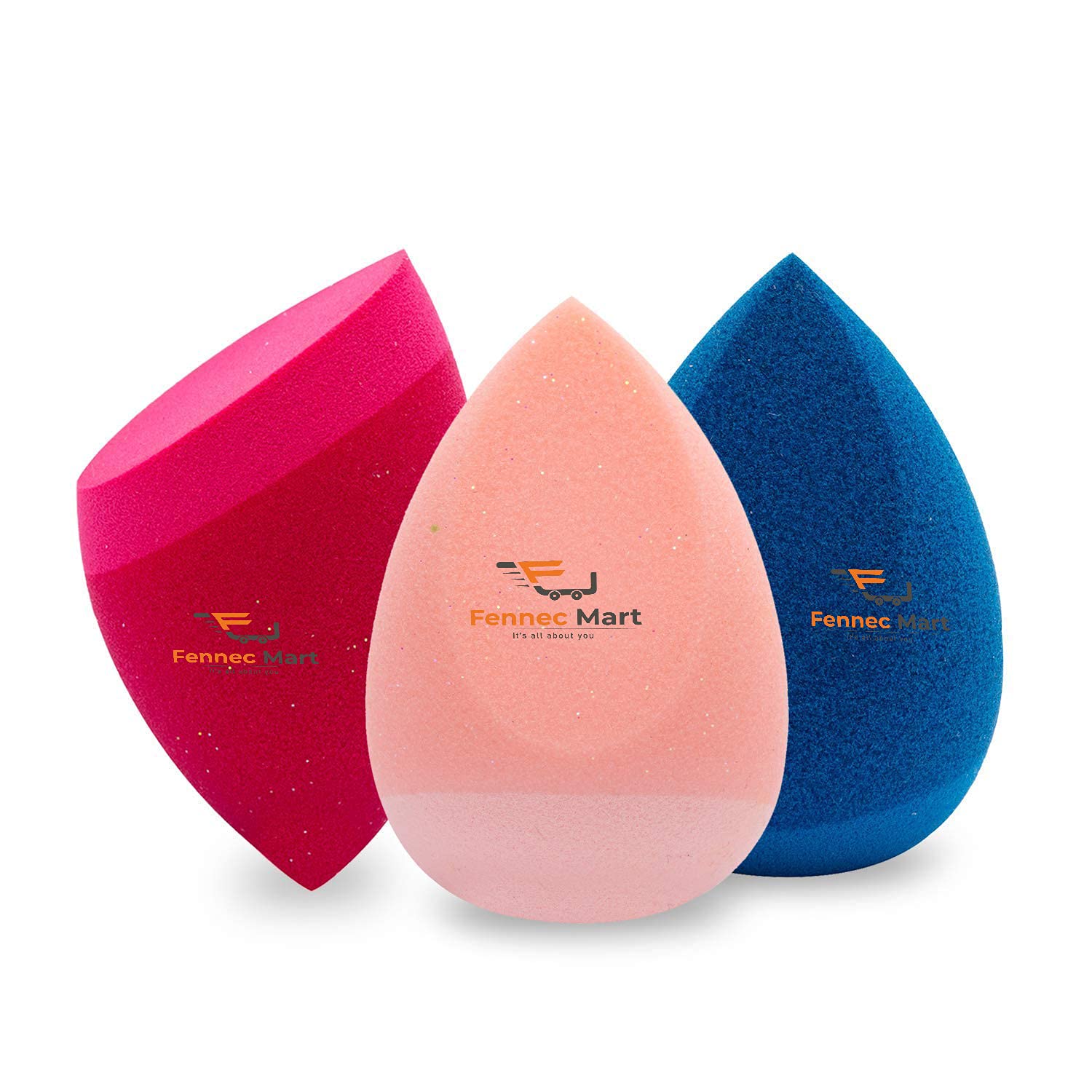 Fennec MartMake up Sponge Beauty Blender Puff -Set of 3 ( Multicolor ) Makeup Foundation Blender