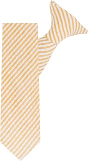 Boys' 14 inch Clip-On Seersucker Striped Pattern Neck Tie