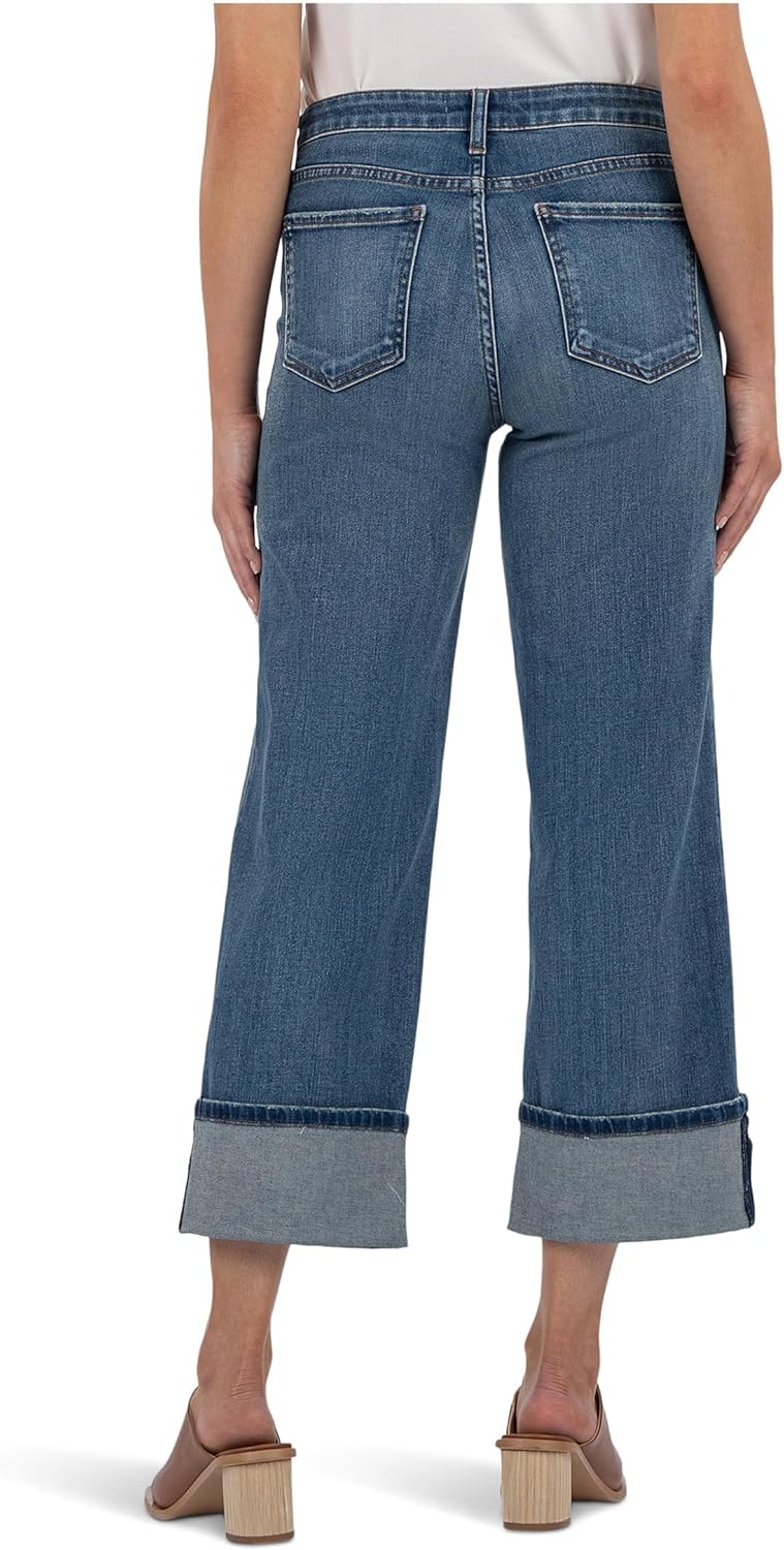 KUT from The Kloth Womens Charlotte High Rise Wide Leg Roll Up - Image 3