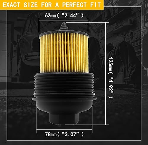 Miniatura 2 de El filtro de aceite del motor y el conjunto de tapa reemplaza a 12605565 PF458G compatible con Pontiac G5 G6 Grand Am Pursuit Solstice