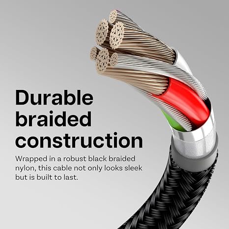 MMOBIEL VR Link Cable USB-C to USB-C, 16.4 ft (5m) Black Nylon Braided, 90° Type-C Connector – 5Gbps Data Transfer & 60W Charging – Compatible with Meta Quest 3S/3/2/Pro, Pico 4 Ultra/4, PC & SteamVR