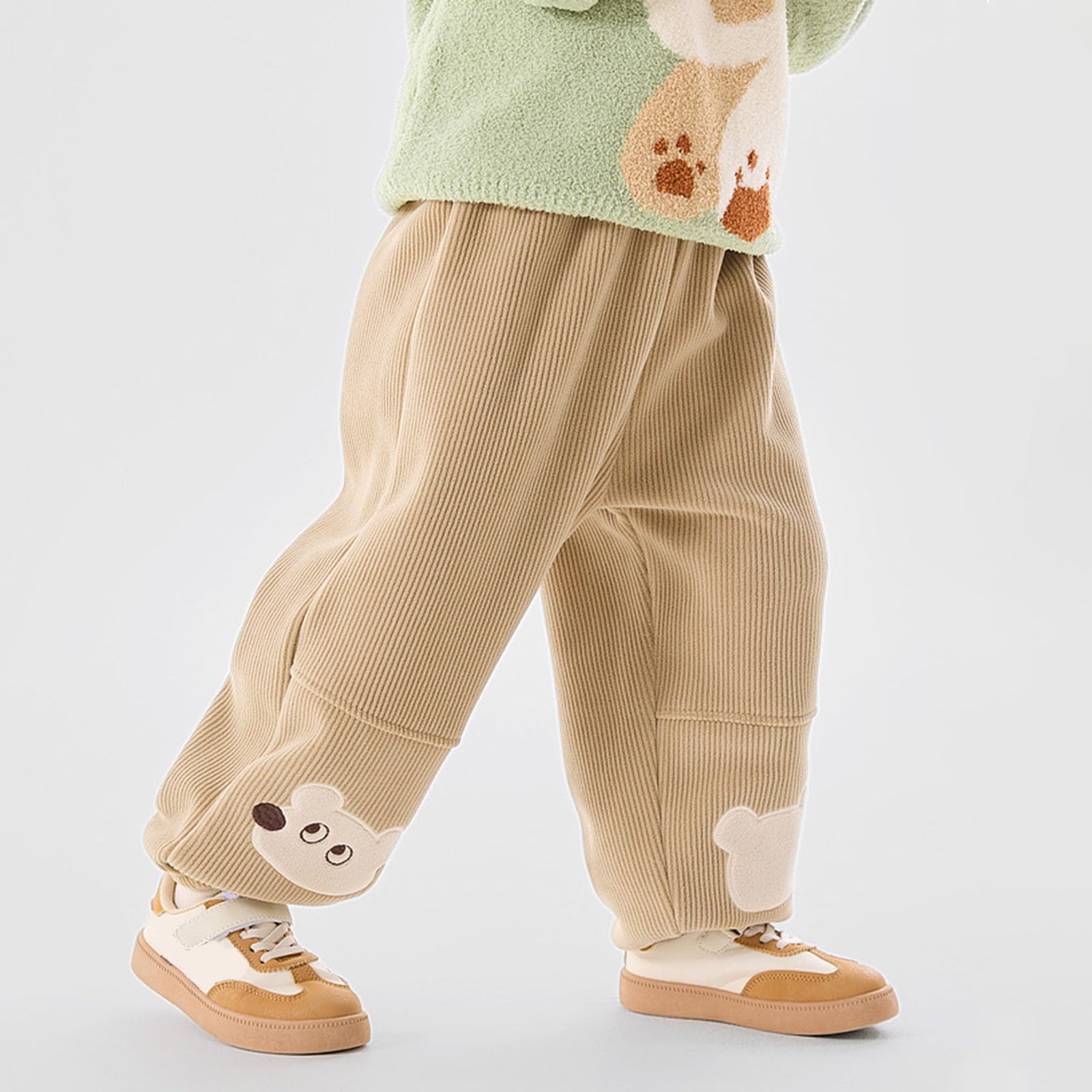 Generisch Baby Jungen Mädchen Lange Fleece Hosen Kinder Baumwolle Dicke Warme Herbst Winterhose Winter Warme Sweathose Elastische Taille Atmungsaktiv Sport Hosen