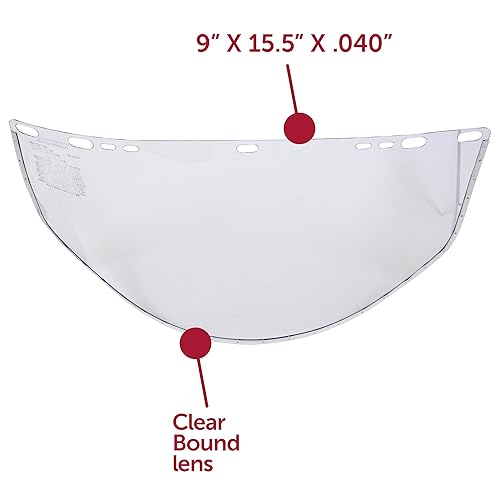 Miniatura 3 de Jackson Safety Ventana protectora facial para casco de seguridad Jackson, 9 x 15.5 x 0.04 pulgadas, acetato encuadernado de aluminio, transparente