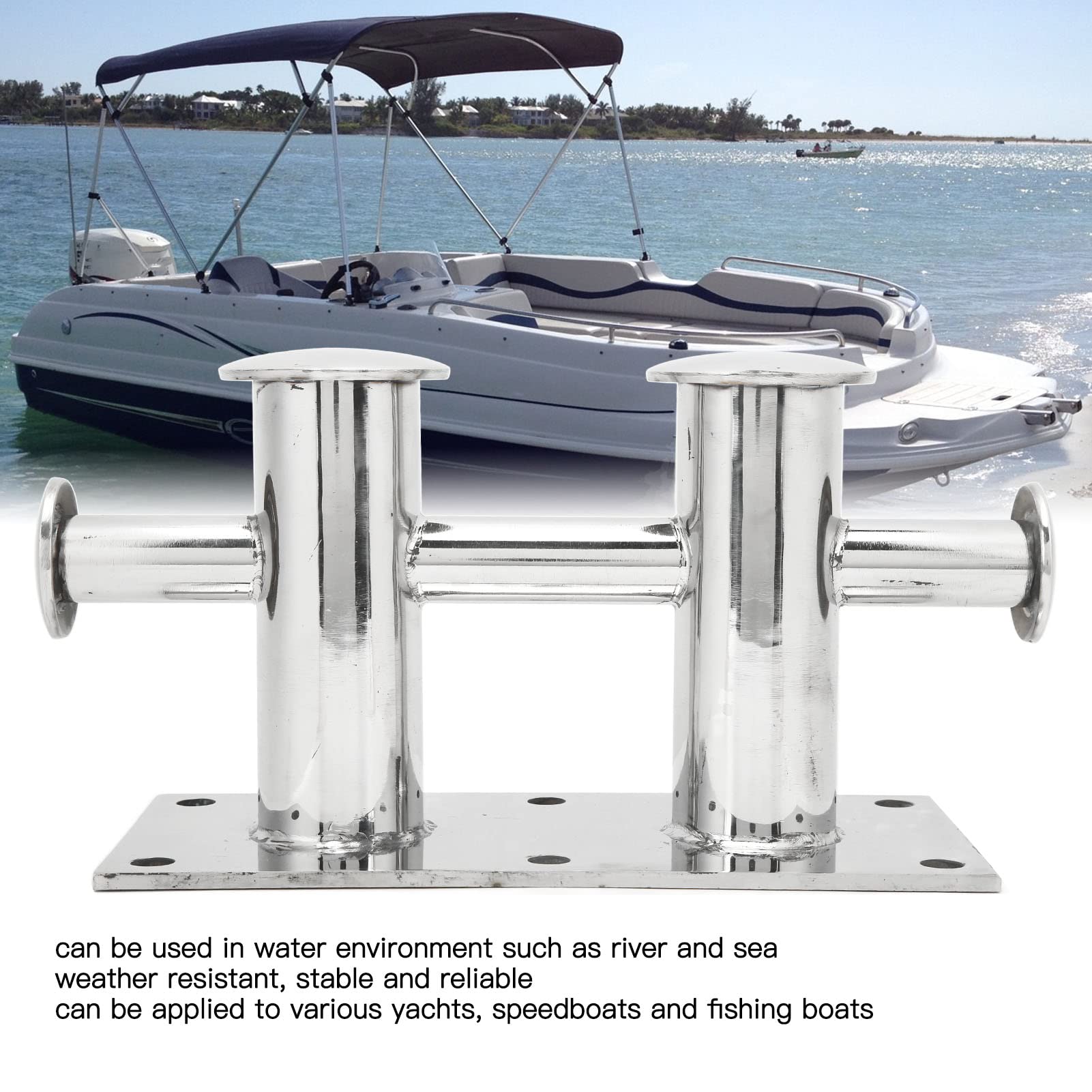 Bitta di Ormeggio per Bitta di Ormeggio in Acciaio Inossidabile Premium 316 a Doppia Croce per Impieghi Gravosi Marini 260x155x120mm per Barca, Yacht, Ambiente Acquatico