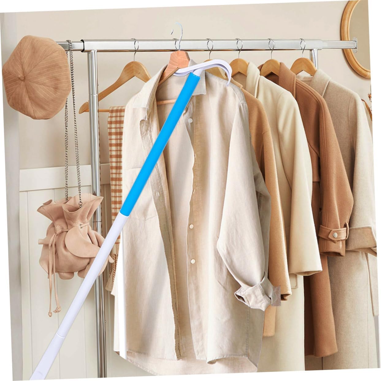 2pcs Handle Dressing Aid for Shoes and Socks Shoe Horn and Dressing Stick for Seniors and Pregnant Women Multi-functional Tool for Easy