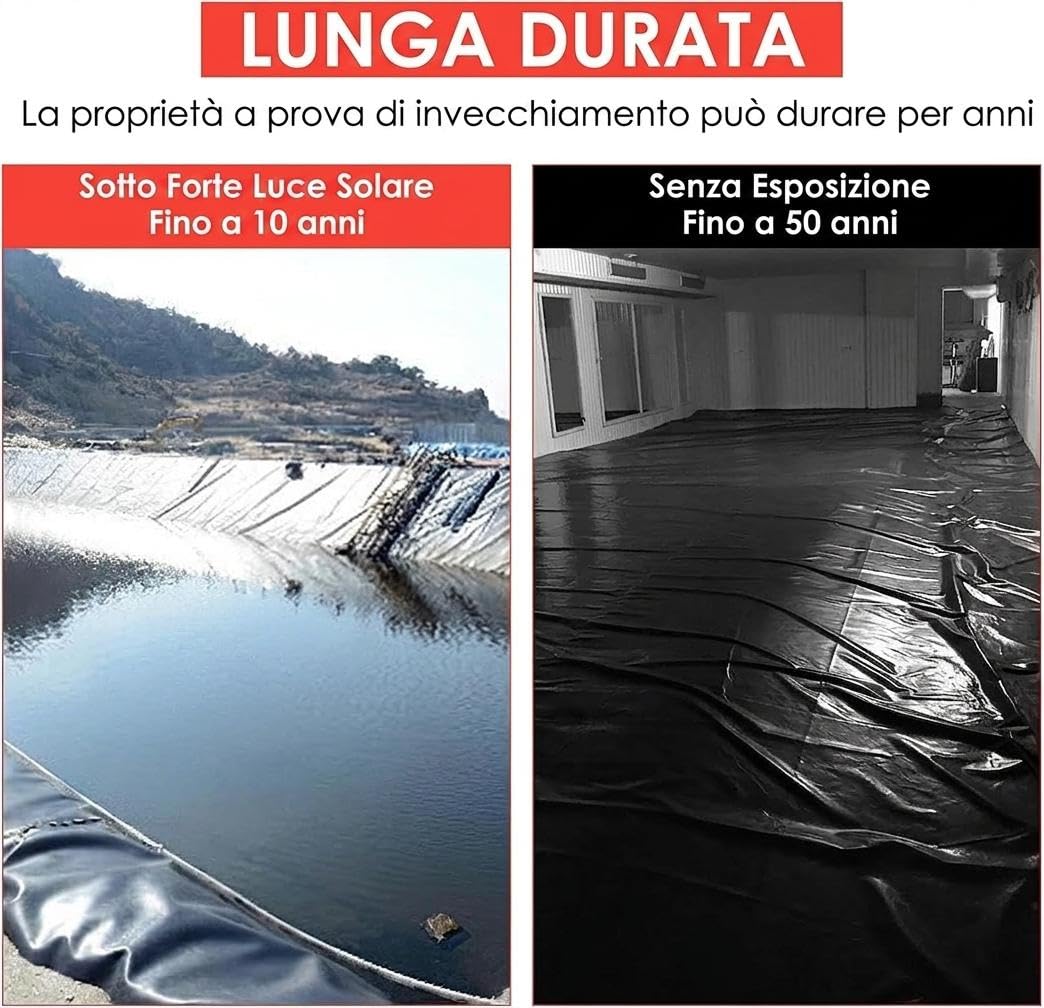 Telo per laghetto EPDM 45 mil 10x15 ft – Flessibile, resistente ai raggi UV, sicuro per pesci, facile da tagliare – Perfetto per laghetti koi, cascate, fontane, giardini acquatici – Qualità: Germania