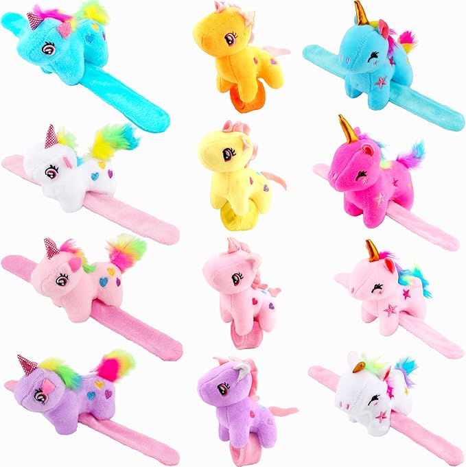 Jarbins Stuffed Animal Slap Bracelets - Fun Party Favors For Kids With Safe Smooth Edges