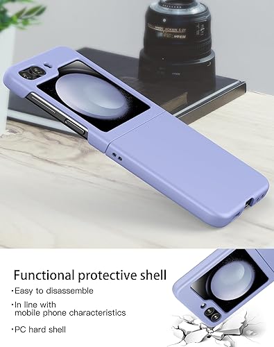 Miniatura 4 de Foluu Funda delgada para Samsung Galaxy Z Flip 5, con protector de pantalla frontal integrado, funda protectora de policarbonato mate ultradelgada