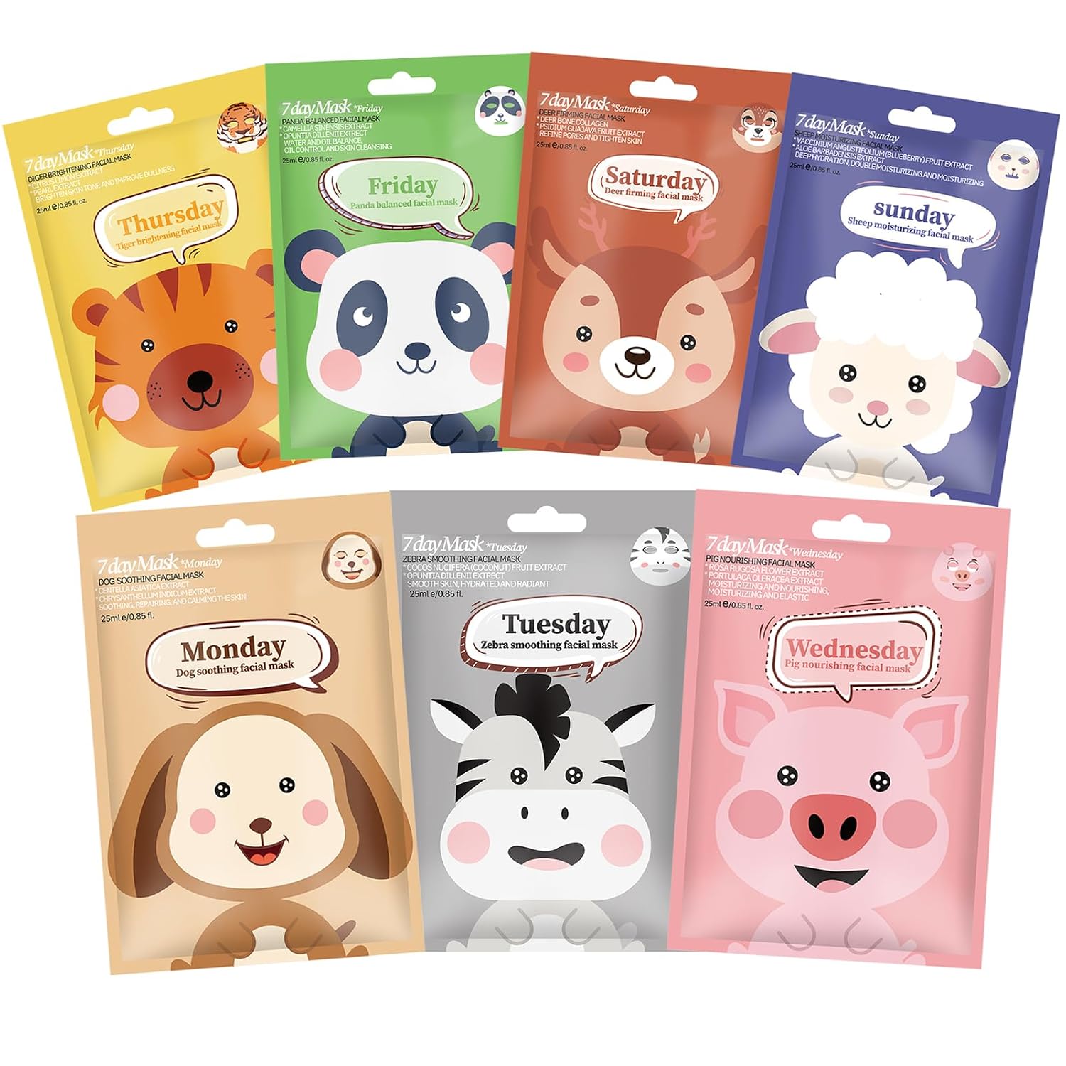 Kids Face Mask Spa Set - Fun Animal Masks for All Skin Types