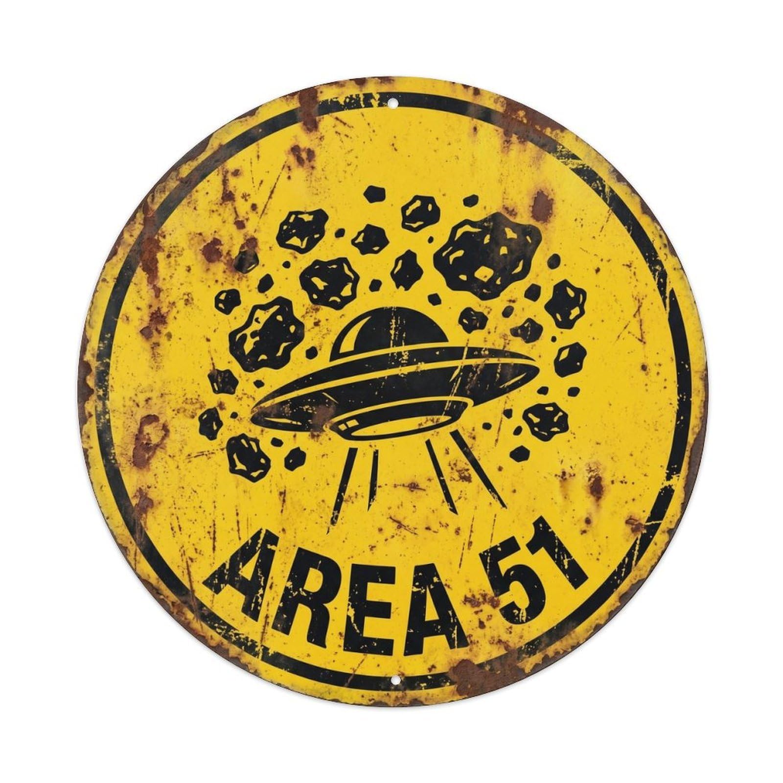 Area 51 Asteroid Field Saucer Flight Mission Metal Tin Sign