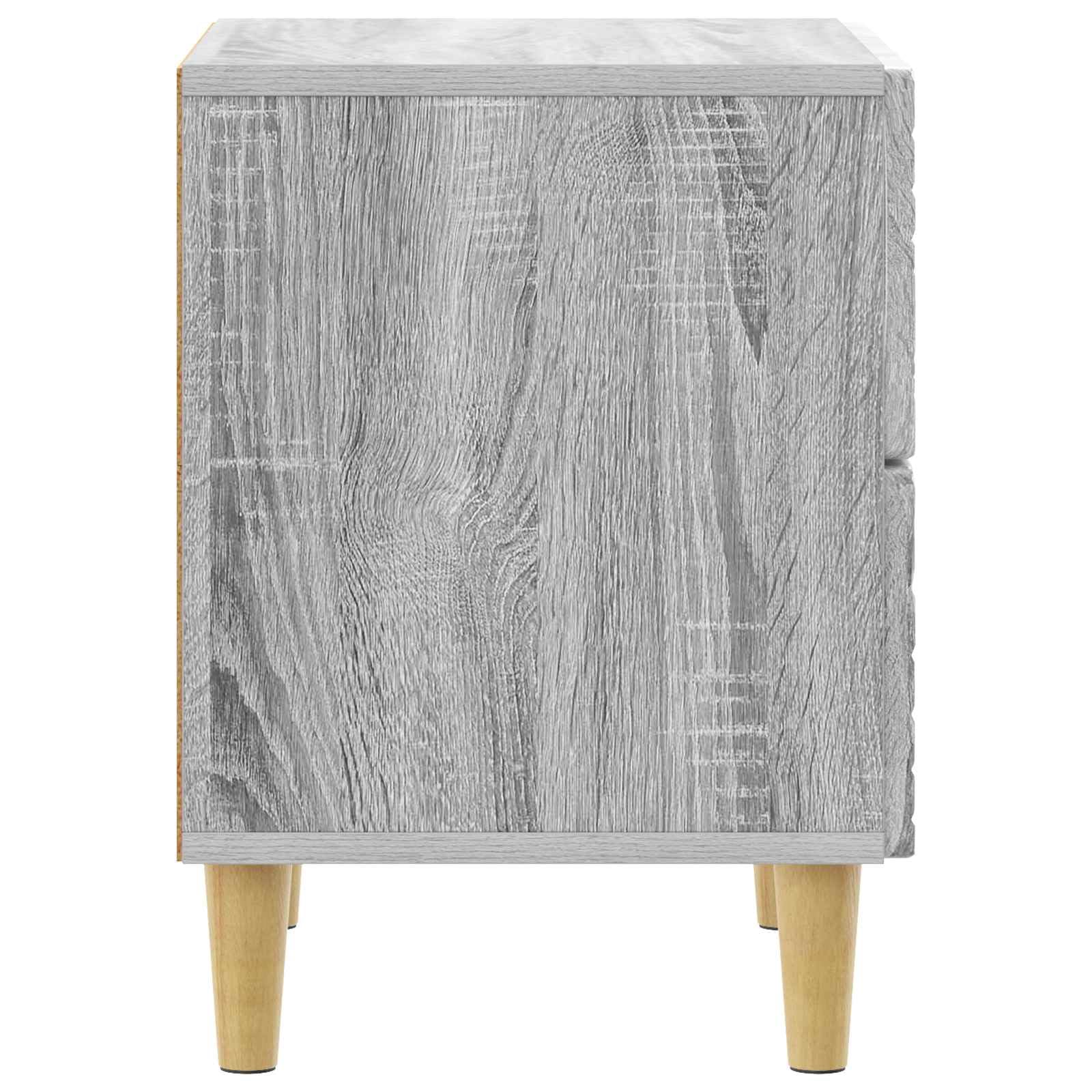 Stolik nocny Sonoma z materiału drewnopochodnego z 2 szufladami, 62 x 34,5 x 48 cm, nogi eukaliptusowe, zajmujący niewiele miejsca stolik pomocniczy do sypialni, salonu i korytarza z