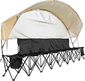 6 Seat Soccer Bench with Sunshade