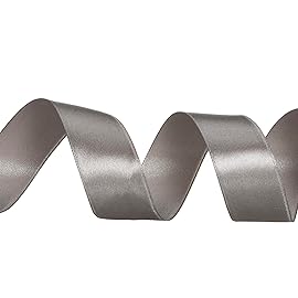 YASEO 1 Inch Steel Gray Solid Satin Ribbon, 50 Yards Craft Fabric Ribbon for Gift Wrapping Floral Bouquets Wedding Party Decoration