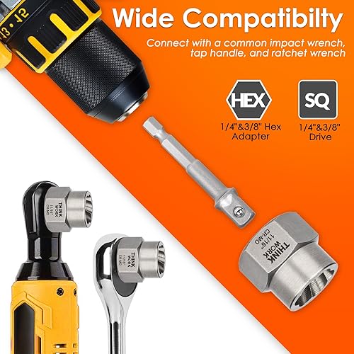 Miniatura 4 de THINKWORK Kit extractor de pernos Easy Out, juego de 35 llaves extractoras de tuercas, herramienta de extracción de 14 de pulgada y 38 pulgadas para