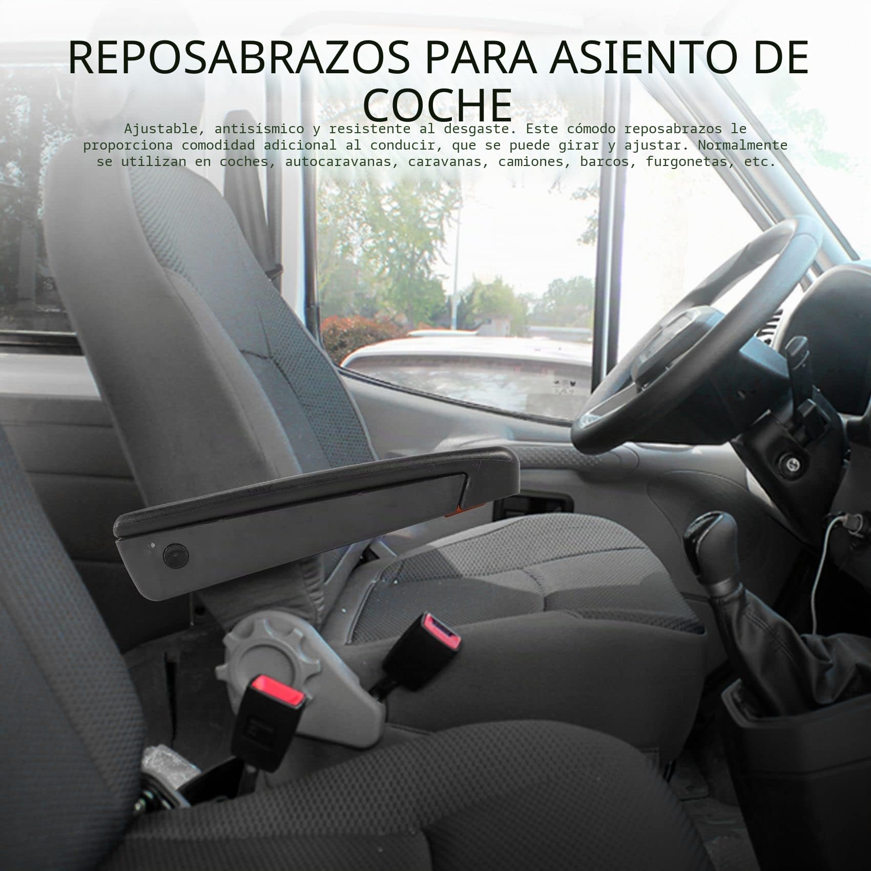 Reposabrazos ajustable universal para asiento de coche para Rv RV autocaravana piezas de coche derecho